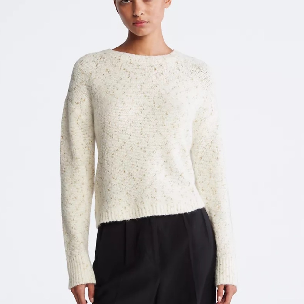 Calvin Klein metallic nep yarn crewneck sweater